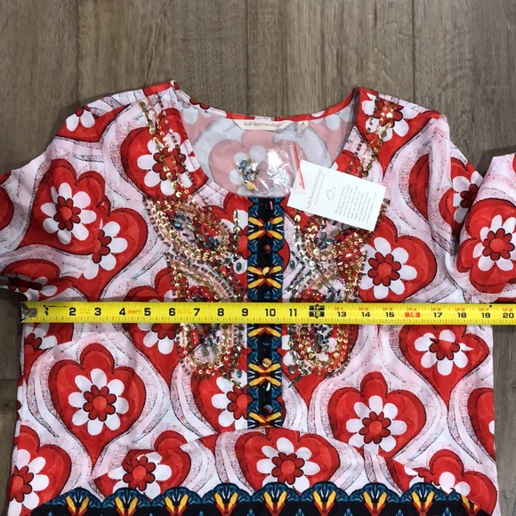 NWT! - SOFT SURROUNDINGS Hand Beaded Pocketed Tunic Dress - Picture 14 of 15